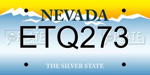 ETQ273 Nevada License Plate