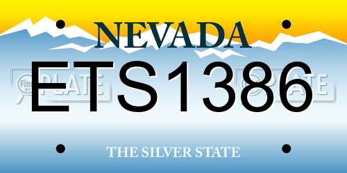ETS1386 Nevada License Plate
