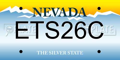 ETS26C Nevada License Plate