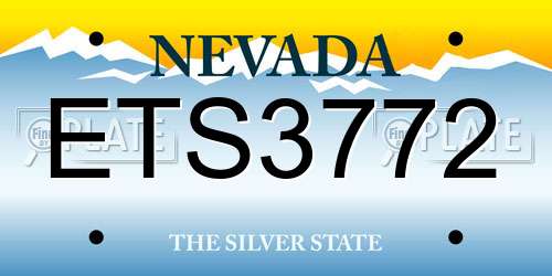 ETS3772 Nevada License Plate