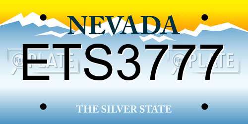 ETS3777 Nevada License Plate