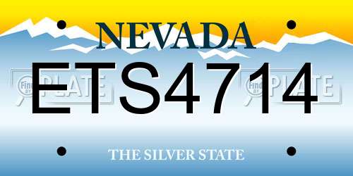 ETS4714 Nevada License Plate