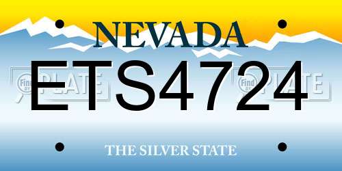 ETS4724 Nevada License Plate