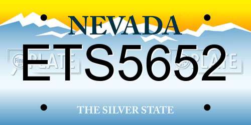 ETS5652 Nevada License Plate