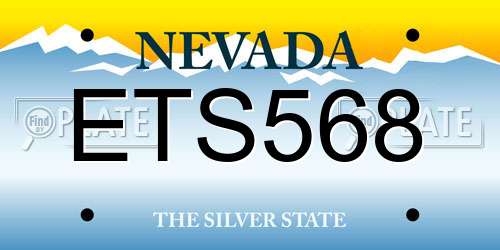 ETS568 Nevada License Plate