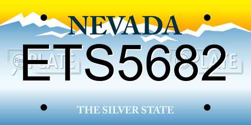 ETS5682 Nevada License Plate