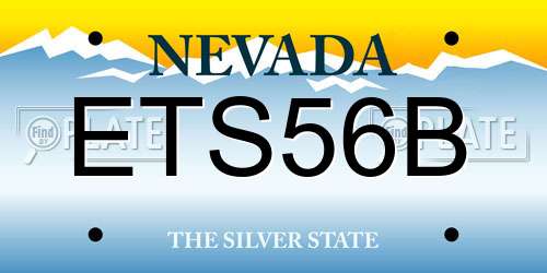 ETS56B Nevada License Plate