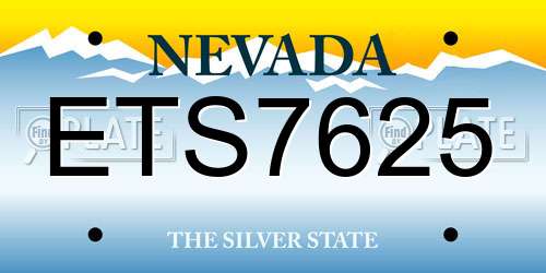 ETS7625 Nevada License Plate