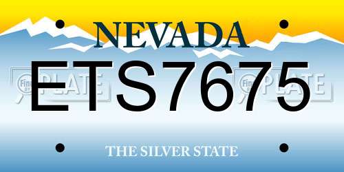 ETS7675 Nevada License Plate