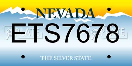 ETS7678 Nevada License Plate