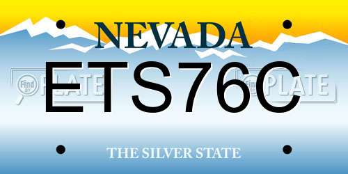 ETS76C Nevada License Plate