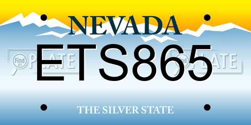 ETS865 Nevada License Plate