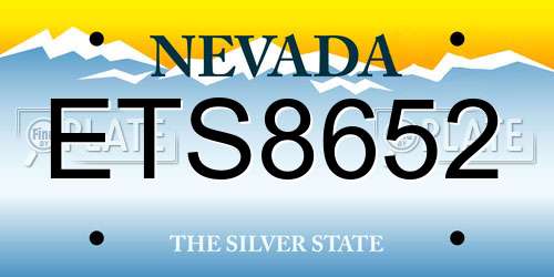 ETS8652 Nevada License Plate
