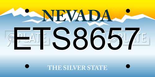 ETS8657 Nevada License Plate