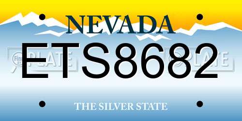 ETS8682 Nevada License Plate