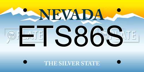 ETS86S Nevada License Plate