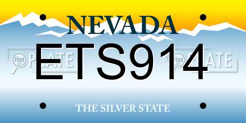 ETS914 Nevada License Plate