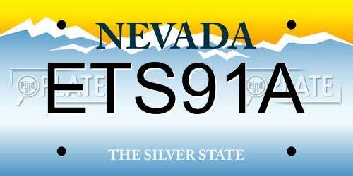 ETS91A Nevada License Plate