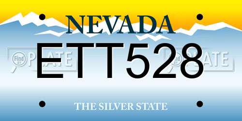 ETT528 Nevada License Plate