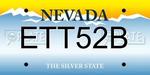 ETT52B Nevada License Plate