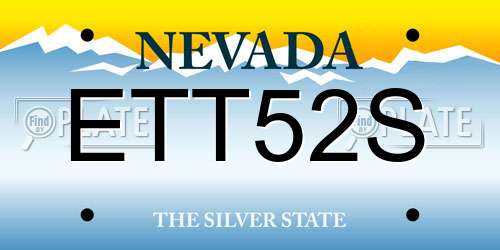 ETT52S Nevada License Plate