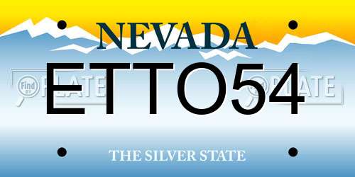 ETTO54 Nevada License Plate