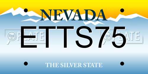 ETTS75 Nevada License Plate