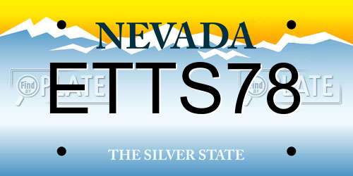ETTS78 Nevada License Plate