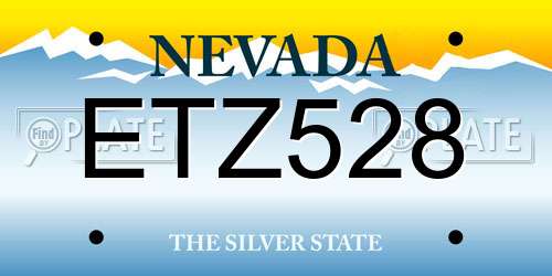 ETZ528 Nevada License Plate
