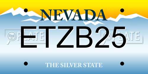ETZB25 Nevada License Plate