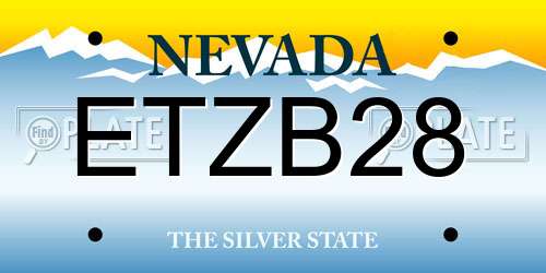 ETZB28 Nevada License Plate
