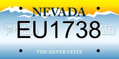 EU1738 Nevada License Plate