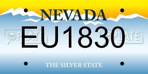 EU1830 Nevada License Plate