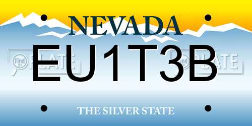 EU1T3B Nevada License Plate