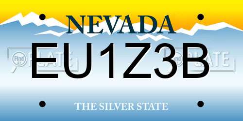 EU1Z3B Nevada License Plate