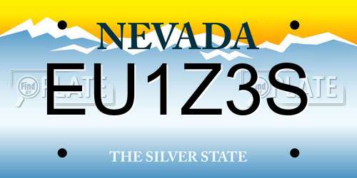 EU1Z3S Nevada License Plate