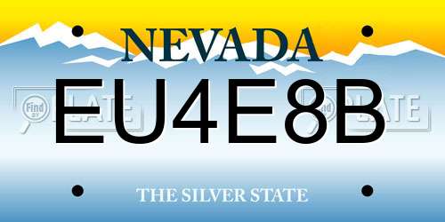 EU4E8B Nevada License Plate