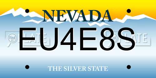 EU4E8S Nevada License Plate