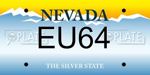 EU64 Nevada License Plate