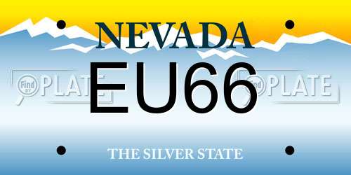 EU66 Nevada License Plate