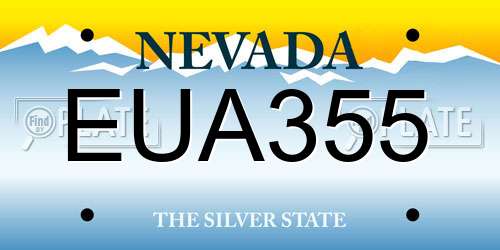 EUA355 Nevada License Plate