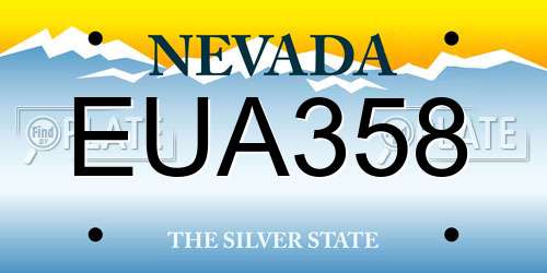 EUA358 Nevada License Plate