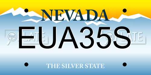 EUA35S Nevada License Plate