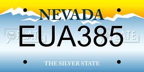 EUA385 Nevada License Plate