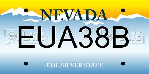 EUA38B Nevada License Plate