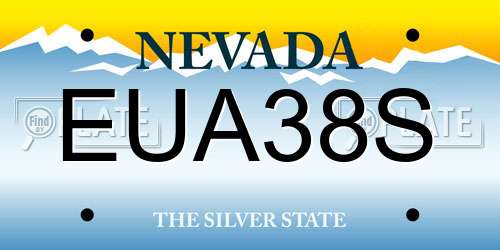EUA38S Nevada License Plate