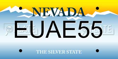 EUAE55 Nevada License Plate