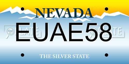 EUAE58 Nevada License Plate