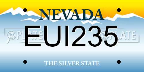 EUI235 Nevada License Plate