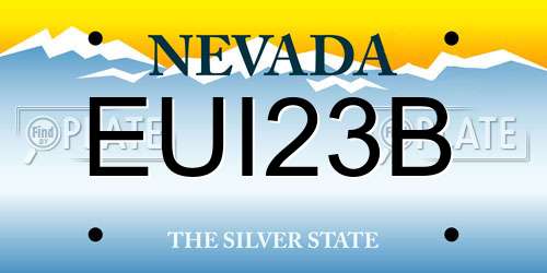 EUI23B Nevada License Plate